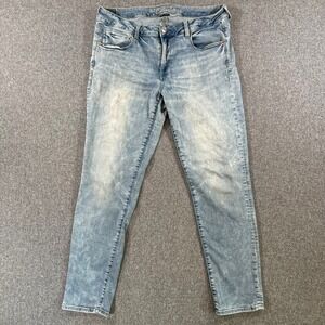 American Eagle Jeans Womens 14 Super Stretch Blue Slim Tapered Light Wash